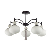 Люстра Потолочная Gloriya Neoclassi, 5xE14, Черный; Серый (Lumion, 8273/5c)