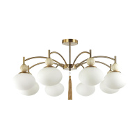 Люстра Потолочная Gloriya Neoclassi, 8xE14, Латунь; Бежевый (Lumion, 8272/8c)