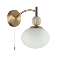 Бра С Выключателем Gloriya Neoclassi, 1xE14, Латунь; Бежевый (Lumion, 8272/1w)